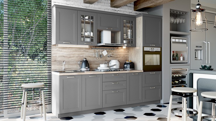 Угловой кухонный гарнитур Одри №2 (Серый) в Магнитогорске - изображение 2
