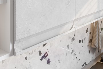 Угловой кухонный гарнитур Вельвет, бетон графит/бетон снежный в Златоусте - предосмотр 5