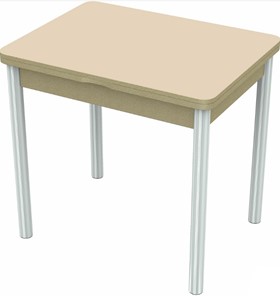 Небольшой стол Бари хром №6 (стекло молочное/дуб выбеленный) в Магнитогорске