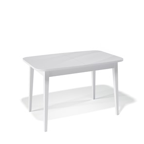 Кухонный стол раскладной Kenner 1200M (Белый/Стекло белое сатин) в Миассе