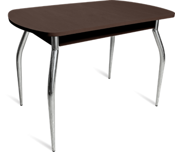 Кухонный обеденный стол ПГ-05 ЛДСП, венге ЛДСП/35 гнутые металл хром в Миассе