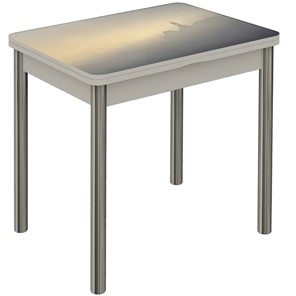 Обеденный раздвижной стол Бари хром №6 (Exclusive h183/белый) в Миассе