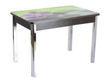 Кухонный стол раскладной Айсберг-07 СТФ, венге/фотопечать камни/44 прямые металл хром в Миассе