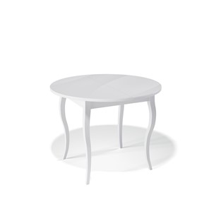 Кухонный стол раздвижной Kenner 1000С (Белый/Стекло белое глянец) в Миассе