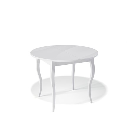 Кухонный стол раздвижной Kenner 1000С (Белый/Стекло белое глянец) в Челябинске - изображение