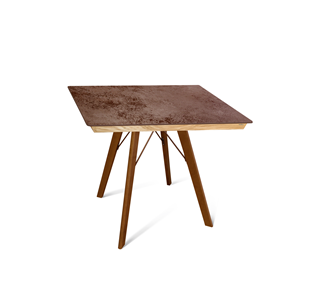 Керамический кухонный стол SHT-TU9/ТT8 60/60 (темный орех/прозрачный лак/коричневая сепия) в Миассе