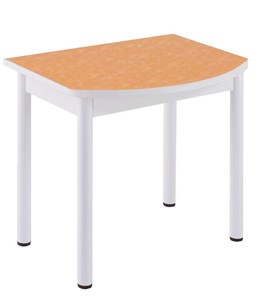 Кухонный пристенный стол НСПГ-02 ПЛ1, цветы манго/белое ЛДСП/36 прямые трубки крашеные белый в Магнитогорске