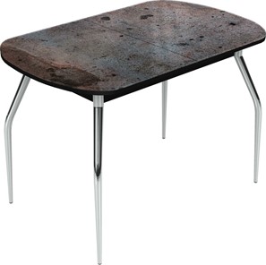 Кухонный раскладной стол Ривьера исп.2 хром №5 (Exclusive h001/черный) в Миассе