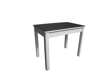 Кухонный раздвижной стол Айсберг-2СТ белое/черное/прямые массив в Златоусте