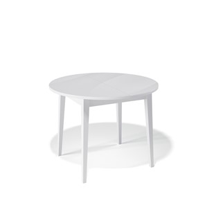 Круглый стол на кухню Kenner 1000M (Белый/Стекло белое сатин) в Магнитогорске