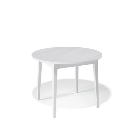 Кухонный стол раскладной Kenner 1000M (Белый/Стекло белое сатин) в Магнитогорске - изображение