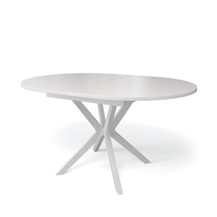 Кухонный раскладной стол Kenner B1300 (Белый/Стекло белое сатин) в Миассе - изображение