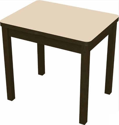 Кухонный раскладной стол Бари дерево №8 (стекло молочное/венге) в Миассе - изображение