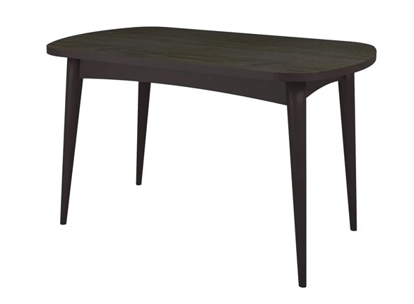 Обеденный раздвижной стол Ялта с цилиндрическими опорами Венге/Ясень Анкор темный в Миассе - изображение