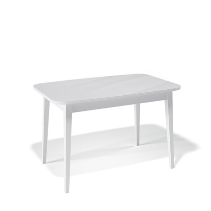 Кухонный стол раздвижной Kenner 1200M (Белый/Стекло белое глянец) в Миассе - изображение