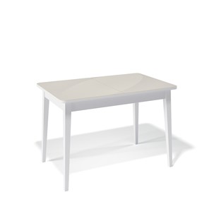 Раздвижной стол Kenner 1100M (Белый/Стекло крем глянец) в Миассе