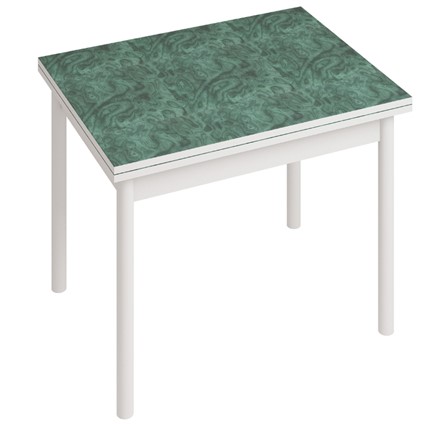 Стол на кухню СТ22, Белый/Зеленый мрамор в Миассе - изображение