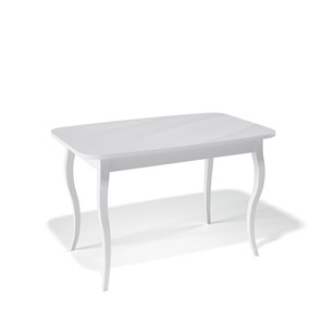 Обеденный раздвижной стол Kenner 1200C (Белый/Стекло белое сатин) в Копейске