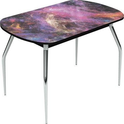 Кухонный стол раздвижной Ривьера исп.2 хром №5 (Exclusive h152/черный) в Миассе - изображение
