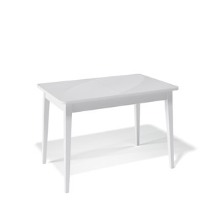 Кухонный раскладной стол Kenner 1100M (Белый/Стекло белое сатин) в Магнитогорске