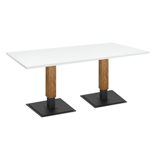 Кухонный обеденный стол SHT-TU22 (2 шт.)/ТT 120/80 (дуб брашированный коричневый/черный муар/белый шагрень) в Миассе - предосмотр