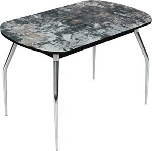 Обеденный раздвижной стол Ривьера исп.2 хром №5 (Exclusive h172/черный) в Миассе