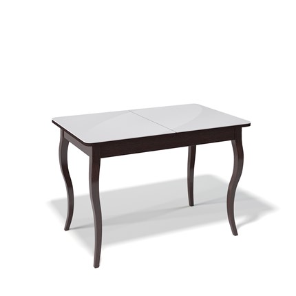 Кухонный раздвижной стол Kenner 1100C (Венге/Стекло белое сатин) в Миассе - изображение