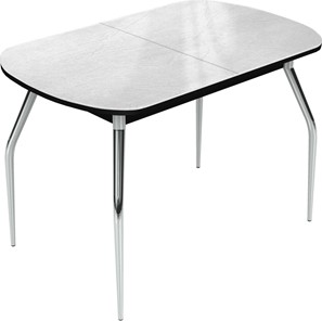 Кухонный раздвижной стол Ривьера исп.2 хром №5 (Exclusive h144/черный) в Копейске
