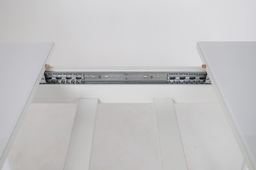 Кухонный раскладной стол Хоста, опоры массив цилиндрический, Белый в Миассе - предосмотр 3
