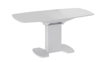 Обеденный раздвижной стол Портофино (СМ(ТД)-105.02.11(1)), цвет Белый глянец/Стекло белое в Златоусте - предосмотр 1