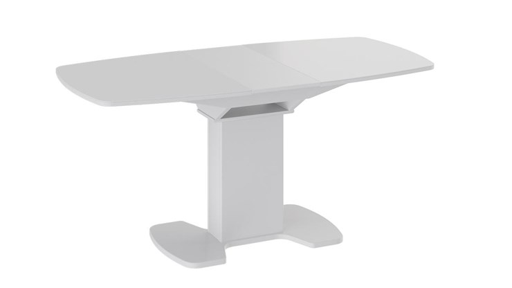 Обеденный раздвижной стол Портофино (СМ(ТД)-105.02.11(1)), цвет Белый глянец/Стекло белое в Златоусте - изображение 1