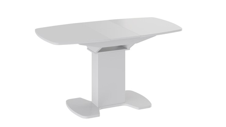 Кухонный стол раздвижной Портофино (СМ(ТД)-105.01.11(1)), цвет  Белый глянец/Стекло белое в Миассе - изображение 2