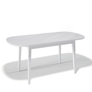 Обеденный раздвижной стол Kenner 1300M (Белый/Стекло белое глянец) в Магнитогорске - предосмотр 1