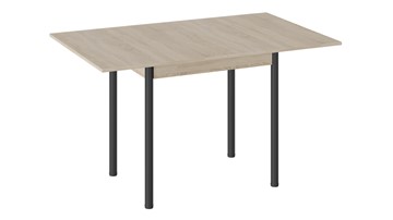 Кухонный раскладной стол Родос тип 2 с опорой d40 (Черный муар/Дуб Сонома) в Златоусте - предосмотр 1
