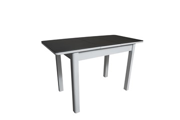 Кухонный раздвижной стол Айсберг-2СТ белое/черное/прямые массив в Златоусте - предосмотр 1