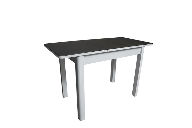 Кухонный раздвижной стол Айсберг-2СТ белое/черное/прямые массив в Магнитогорске - изображение 1