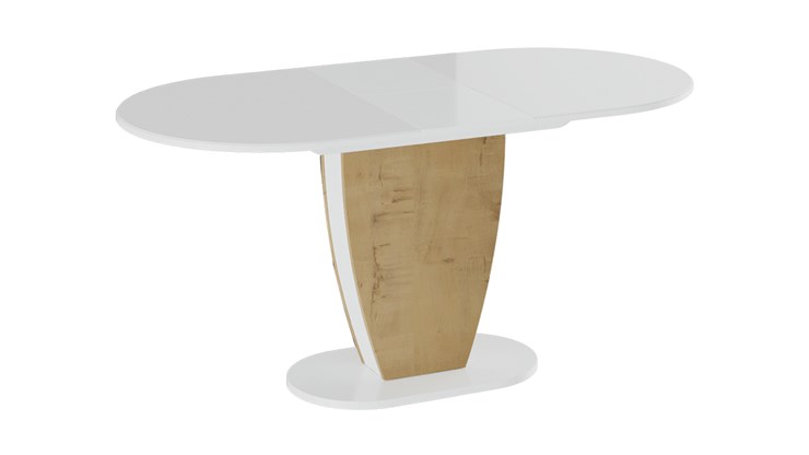 Кухонный стол раскладной Монреаль тип 1 (Белый глянец/Бунратти) в Челябинске - изображение 1