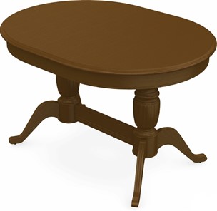 Кухонный стол раскладной Леонардо-2 исп. Овал, тон 2 (Морилка/Эмаль) в Миассе