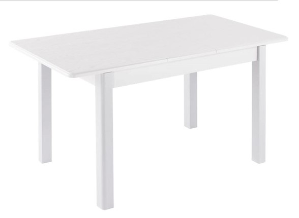 Кухонный раздвижной стол Айсберг-01 МДФ, белый МДФ/40 массив прямые белые в Копейске - изображение