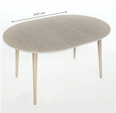 Кухонный раздвижной круглый стол Дуб Mix Match д. 100 см МДФ в Копейске - изображение 3