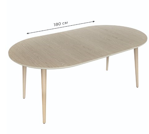 Кухонный раздвижной круглый стол Дуб Mix Match д. 100 см МДФ в Копейске - изображение 4