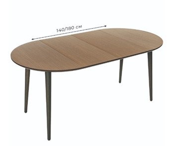 Кухонный стол круглый Орех темный д. 100 см МДФ в Челябинске - предосмотр 4