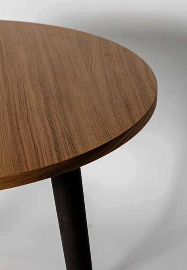 Кухонный стол круглый Шпон Дуба д. 90 см МДФ в Копейске - изображение 2