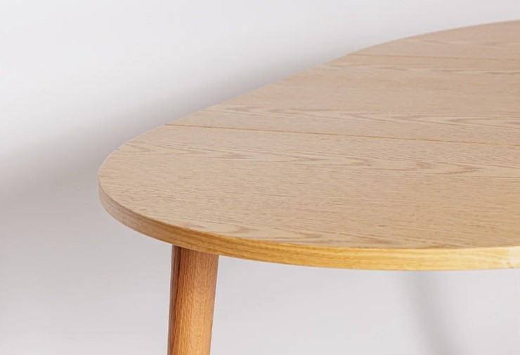 Кухонный раздвижной круглый стол Шпон Дуба 677 С д. 100 см МДФ в Миассе - изображение 19