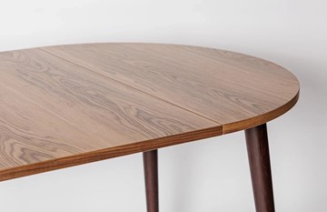 Кухонный раздвижной круглый стол Шпон Ореха д. 100 см МДФ ножки вишня в Миассе - предосмотр 17