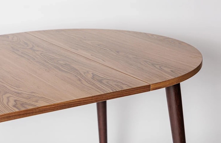 Кухонный стол круглый Шпон Ореха д. 90 см МДФ светлый орех в Миассе - изображение 17