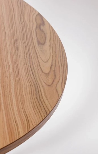 Обеденный круглый раздвижной стол Шпон Ореха д. 90 см МДФ ножки вишня в Копейске - изображение 2