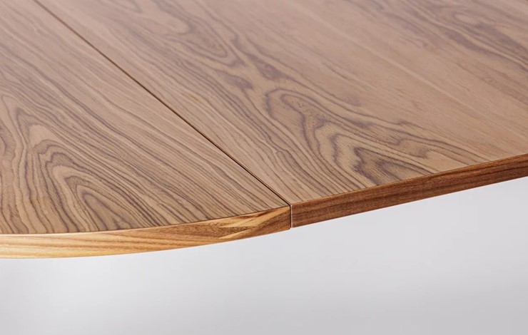 Кухонный раздвижной круглый стол Шпон Ореха д. 100 см МДФ ножки вишня в Миассе - изображение 20