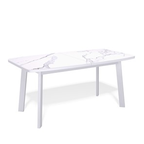 Кухонный стол раздвижной AA1400 (белый/керамика мрамор белый) в Миассе
