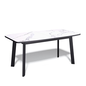Кухонный стол раскладной AA1400 (черный/керамика мрамор белый) в Миассе